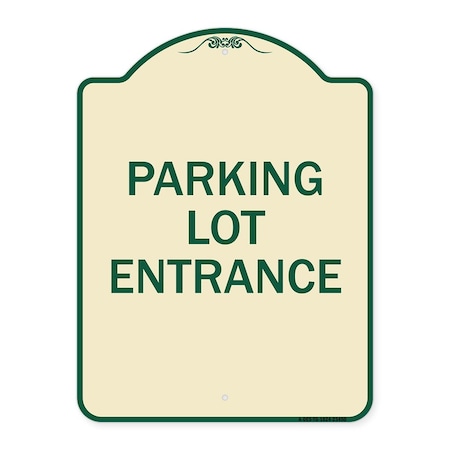 Signmission Parking Entrance Parking Lot Entrance Heavy-Gauge Aluminum Sign, 24" x 18", TG-1824-23450 A-DES-TG-1824-23450
